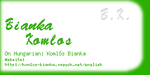 bianka komlos business card