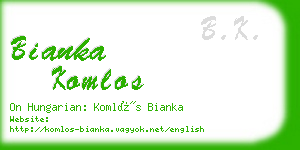 bianka komlos business card